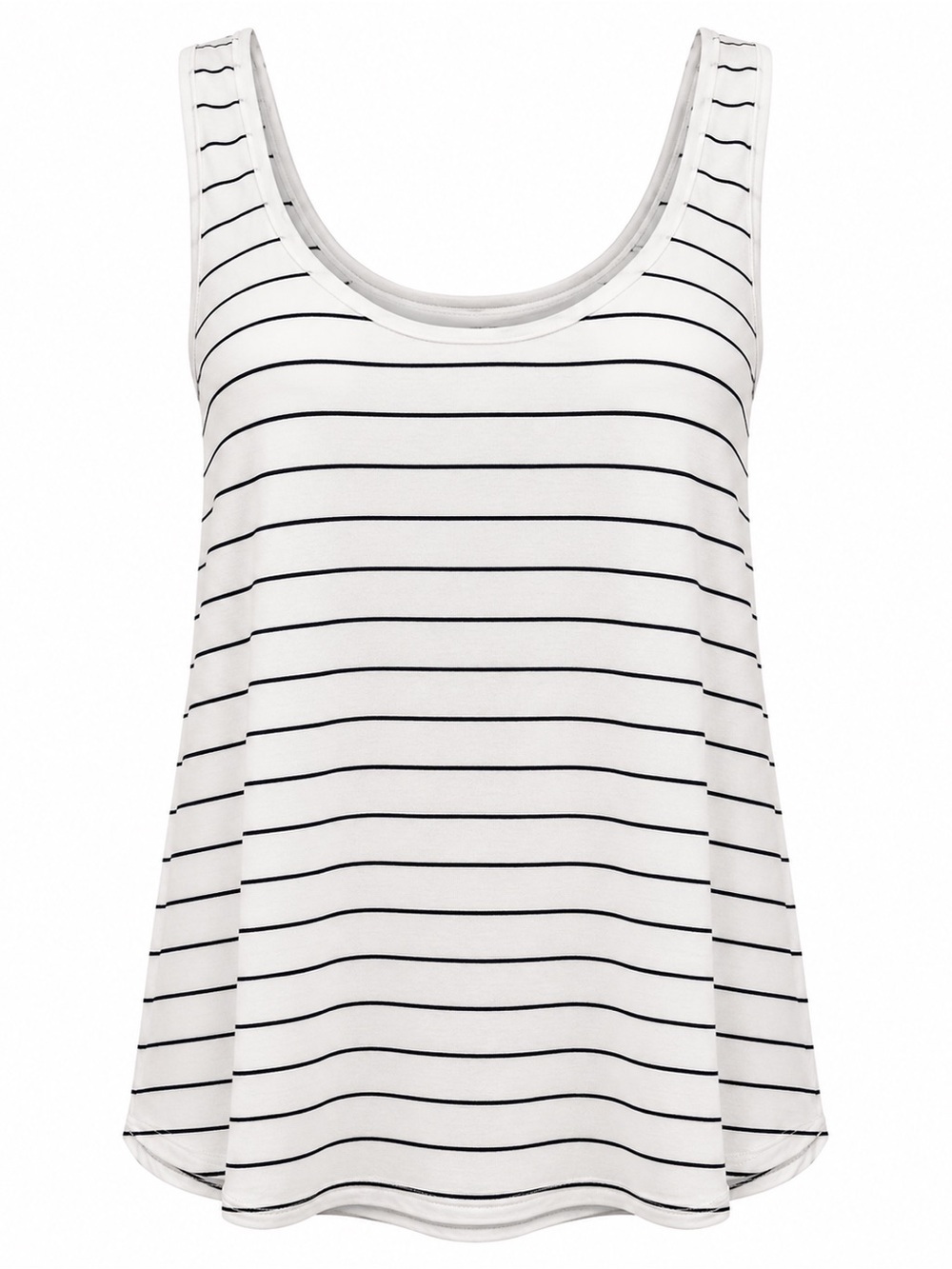 KIT AND ACE White Black Stripe Swing Tank Top Large